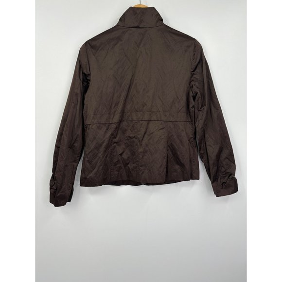 Chico's Texture Shine Tyla Zip Water Resistant Jacket Brown Size 1(8) NEW - Picture 4 of 4